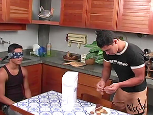 Two sexy Mexican homos fuck each other in a kitchen