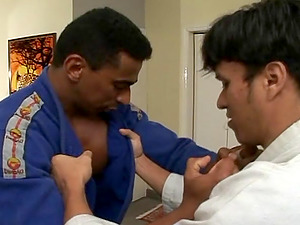 Karate practice turns insatiable as two lovelies have ass-fuck bang-out
