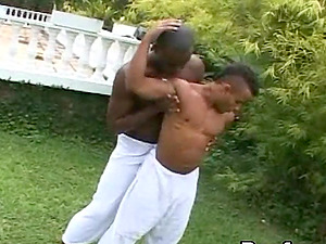 Fag black duo get bizarre in an orgasmic outdoors shoot