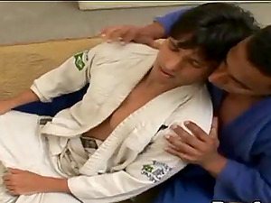 Masculine judo practitioners determine to lower guards and have some little queer treat