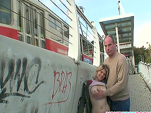 Chubby Blonde Nubile gets fucked by a stranger in public