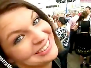 Adorable Slut public BJ in front of many.
