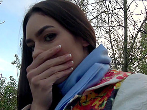Outside sex and a blowjob are amazing with wild brunette Arwen Gold