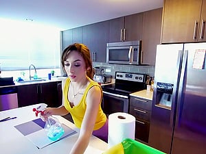 POV video of cock hungry babe Dani Blu giving head and getting dicked