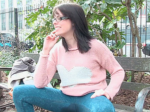 Kinky babe Tiffany Naylor peeing all over her pants in public