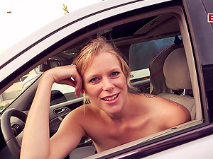 Real Public Car pick up date with german blonde street slut